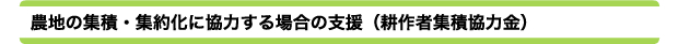 農地の集積・集約化に協力する場合の支援(耕作者集積協力金)